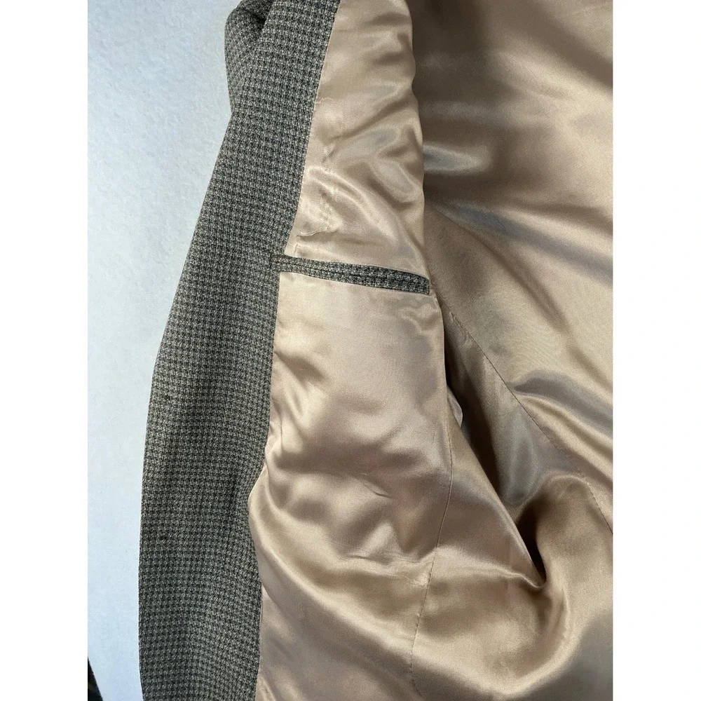 Warren Sewell Mens 44R Western Blazer Brown Houndstooth Wool Blend Sport‎ Coat